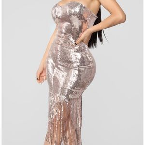 Fashionnova Glitter fringe dress